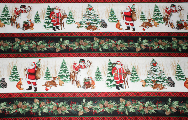 Designer-Baumwollstoff Winter Forest Repeating Stripe (10 cm)